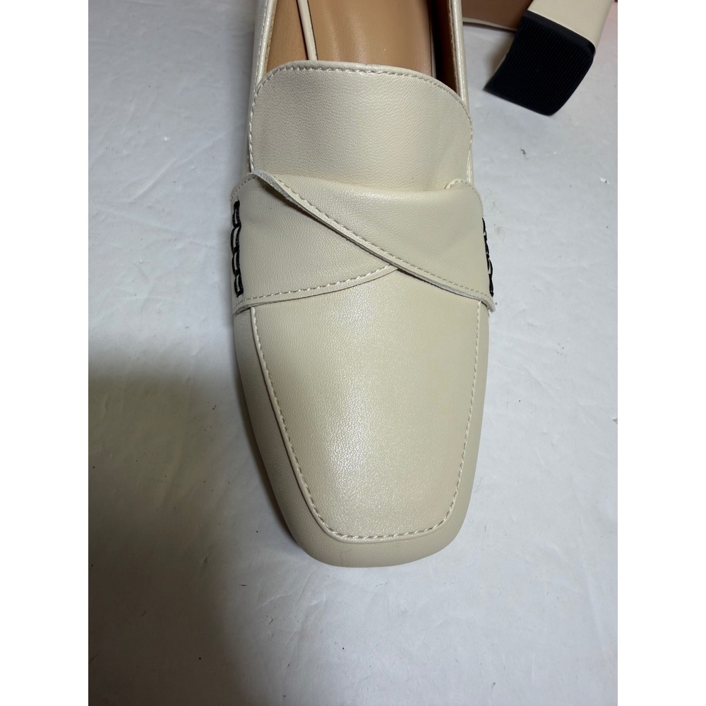 Grace Every Step Womens Cream Block Heel Loafers Square Toe Pumps Size 6 EU 36 - Picture 8 of 8